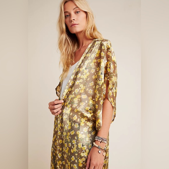 NWT Andersen & Lauth Isolde Kimono Anthropologie One Size Floral Open Duster - Picture 5 of 12